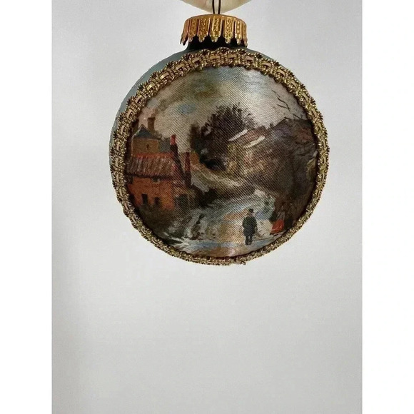 Christmas by Krebs Santa on Silk 1897 BULLER CLOS Ornament Hand Decorated 1992 - Picture 9 of 16